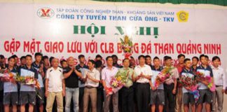 CLB Than Quảng Ninh được ủng hộ 500 triệu đồng