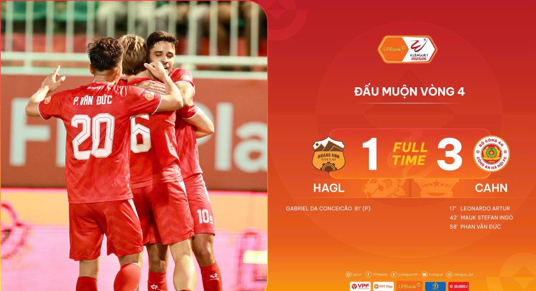 Trận đấu bù vòng 4 LPBank V.League 1-2025/26: CLB CAHN tiến sát ngôi đỉnh bảng